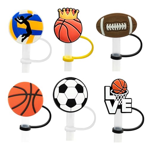 Meitesti Straw Cover Cap for Stanley Cup, Silicone, Reusable, 6pcs BallStrawcap, 10mm, 6 Count - Image 1