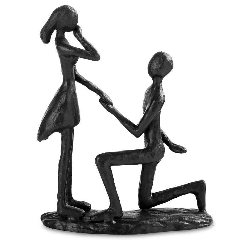Sziqiqi Sziqiqi Iron Sculpture for Couple Handcraft Statue Gift for Wedding Anniversary Decorative Modern Sculptures Proposal Gifts Ornament Figurine for Couples Valentine Girlfriend  - Image 1