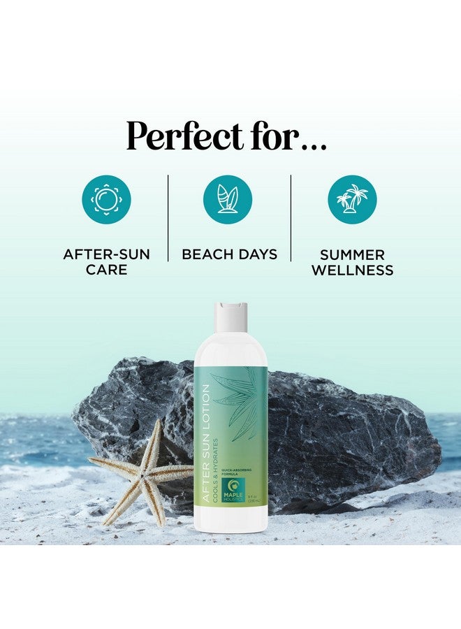 مايبل هوليستكس لوشن ما بعد الشمس مع الألوة فيرا، لوشن الألوة فيرا فائق التبريد لترطيب حروق الشمس، مع زبدة الكاكاو وزيت ثمر الورد، لوشن الألوة المرطب بعد التعرض للشمس للبشرة الجافة مع حمض الهيالورونيك - Image 2