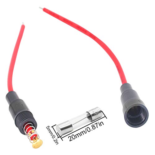 XFFCSEC Fuse Holder Kit:10pcs 18 AWG Screw Type 5X20 Inline Fuse Holder + 150pcs Quick Blow 250V Fuse 0.1A,0.2A,0.5A,1A,2A,3A,5A,8A,10A,15A,5x20mm, 0.5A,1A,5A,10A,15A,6x30mm - Image 4