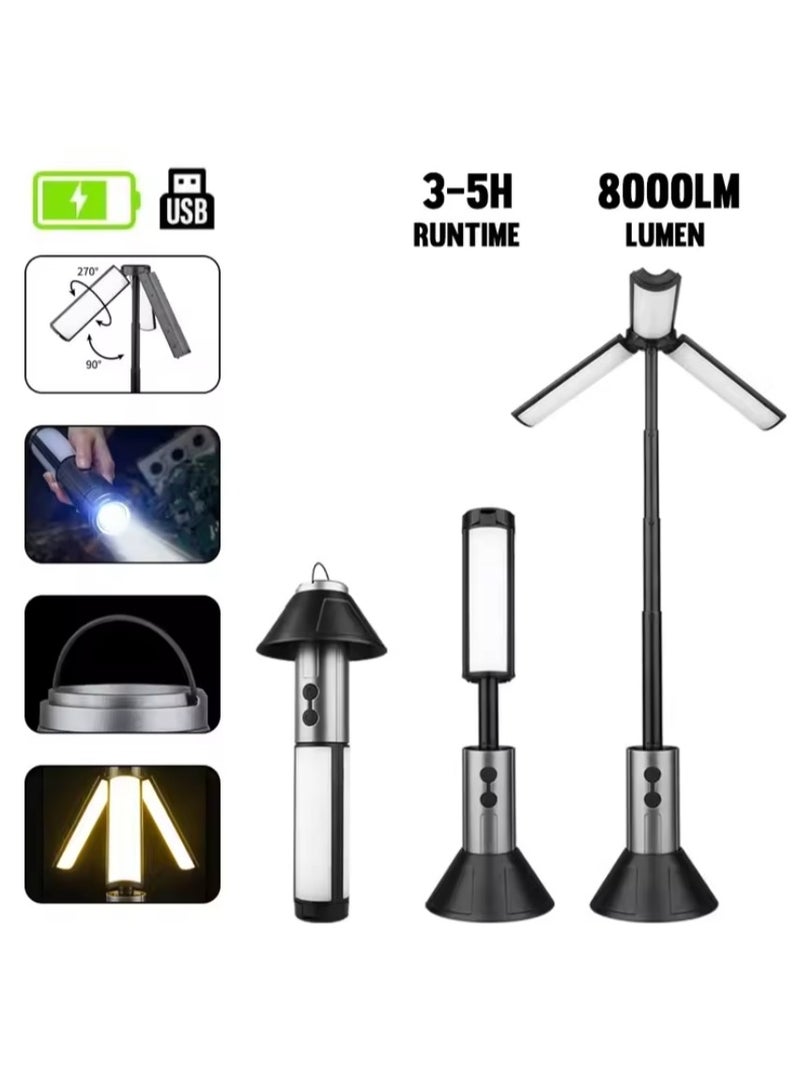 Portable Camping Lantern 3000Mah Rechargeable Camping Light with Bright LED for Outdoor Emergency Outages Hiking - Image 1