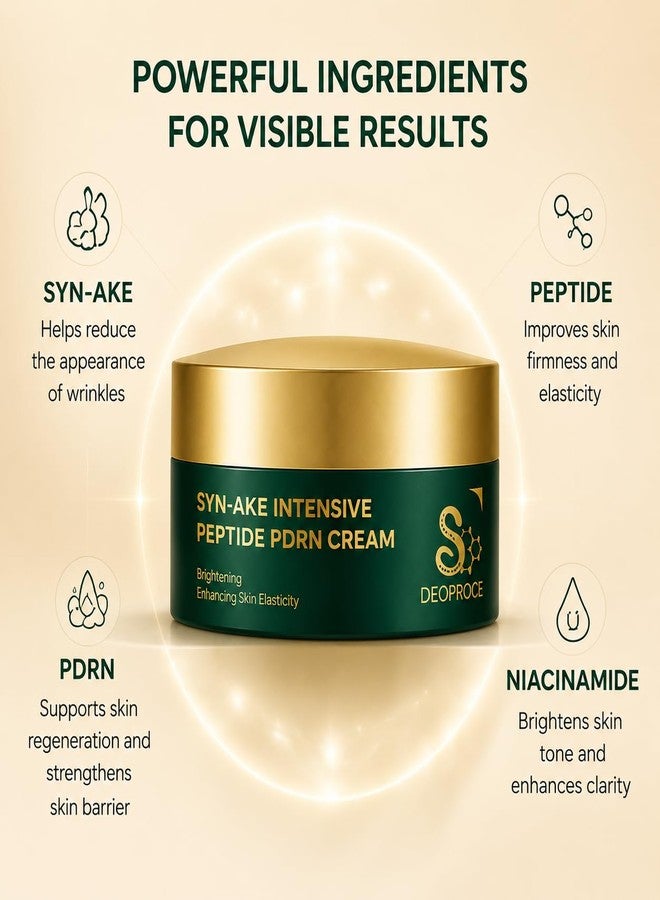 Deoproce Syn-Ake Intensive Peptide PDRN Cream 100g | Korean Facial Moisturizer with PDRN, Multi-Peptides, Hyaluronic Acid & Collagen | Hydrating Skin Care for Smooth, Radiant Skin & Natural Glow - Image 2