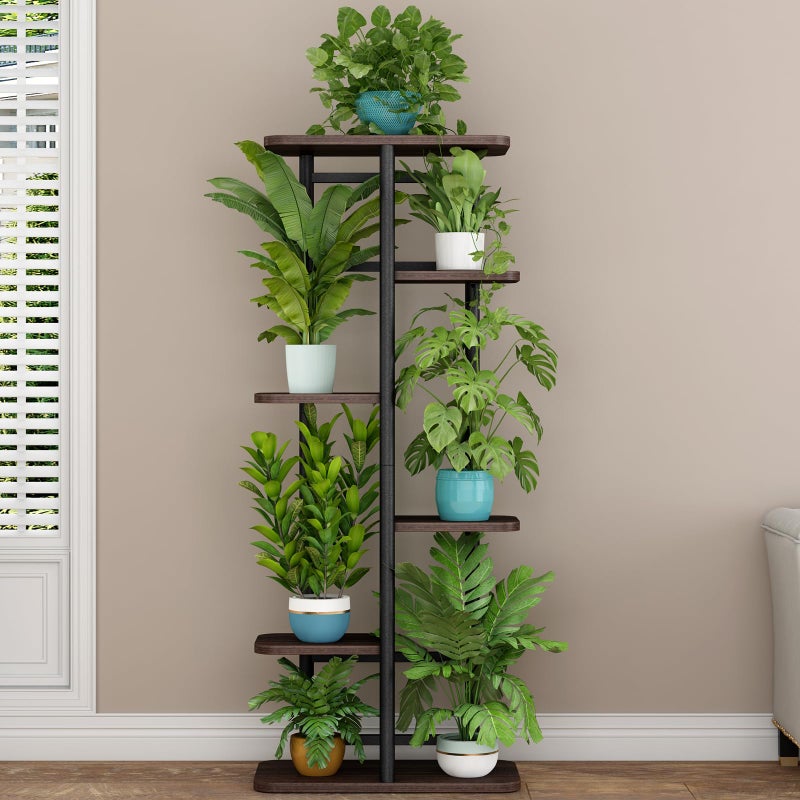 LINZINAR Plant Stand 6 Tier 7 Potted Indoor Plant Shelf Multiple Stands for Garden Corner Balcony Living Room - Image 3