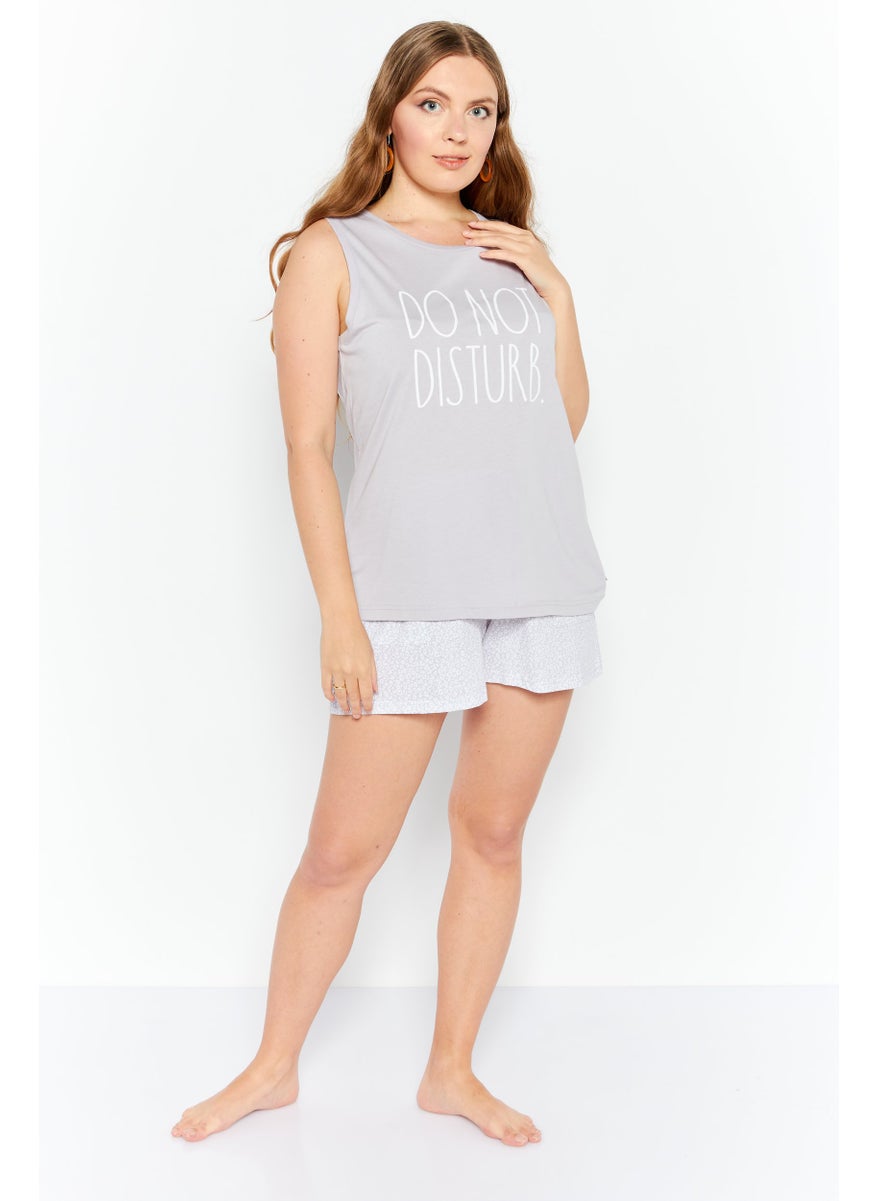 Rae Dunn Women 2 Pieces Graphic Printed Pajama Set, Lavender  - Image 3