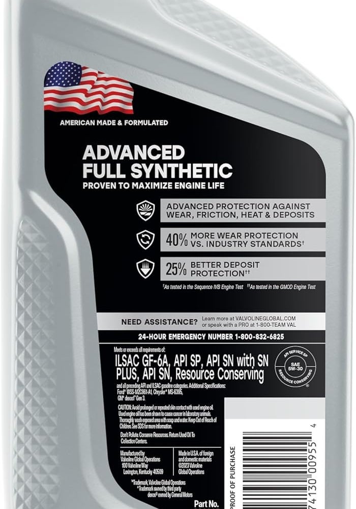 Valvoline VV955 Synpower Full Synthetic Motor Oil - Image 2