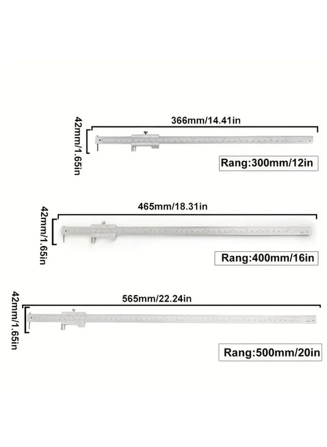 Precision Double Scale Vernier Caliper 400mm 16 Inch 0.1mm Accuracy Steel Measuring Tool Metalworking - Image 2