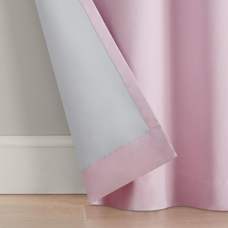 Eclipse Kids Blackout Curtain  Kids Curtain with Bow Tie Up Valance  63 in x 40 in  Thermaback 100% Blackout Curtain with Rod Pocket Header  Curtain for Kids Room or Playroom  1 Window Curtain  Pink - Image 2