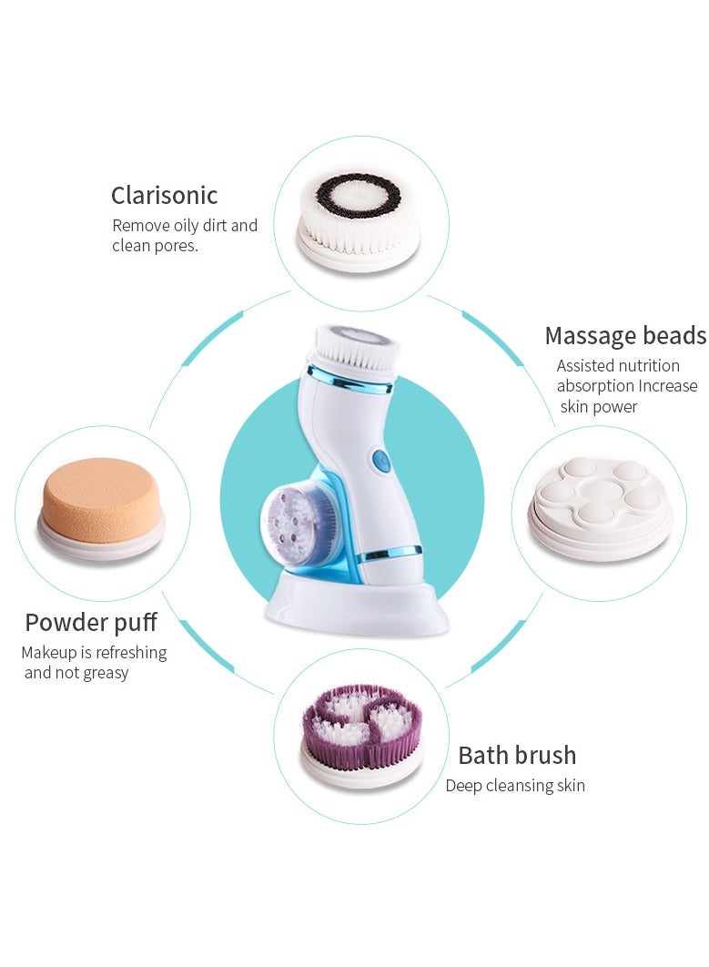 عام جهاز تنظيف الوجه الكهربائي المنزلي متعدد الوظائف ومستخدم في الماء ويقوم بالمساج وتنظيف المسام صغير الحجم ومتنقل جهاز غسيل الوجه يبهر بالضياء الطبيعي. - Image 2