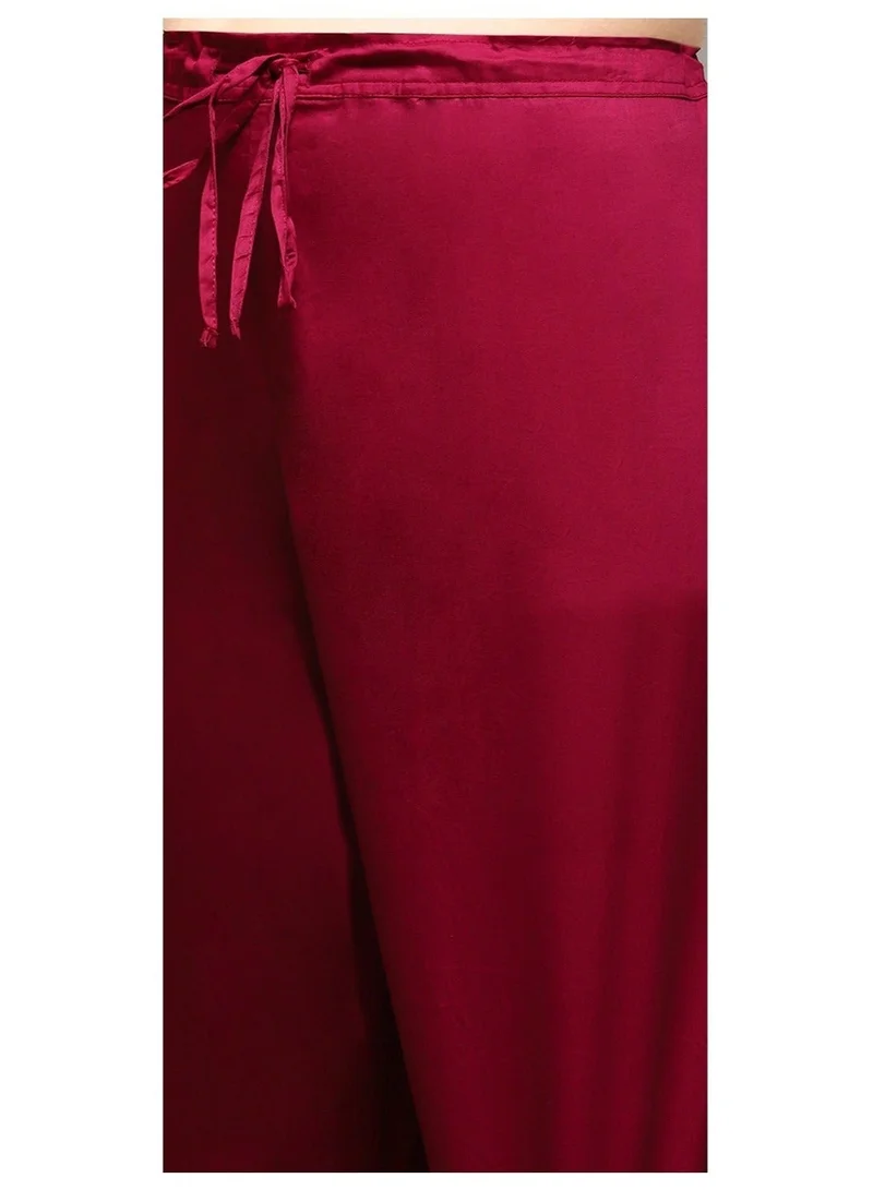 Biba Magenta Magenta Cotton Blend A-Line Printed Kurta Palazzo Suit Set for Women | Best Price UAE