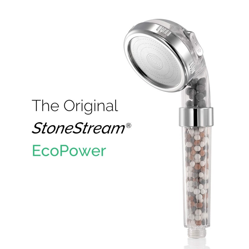 StoneStream Original ® EcoPower Shower Head System — Spa Like Ionic Filter to Soften & Save Water — for All Shower Types — 3-in-1 Value Kit - Image 2