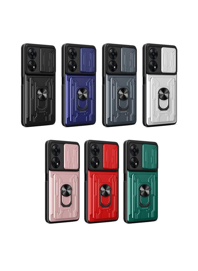 اس-توب جراب لهاتف OPPO Reno8 T 4G، جراب هاتف مزود ببطاقة كاميرا منزلقة - Image 2