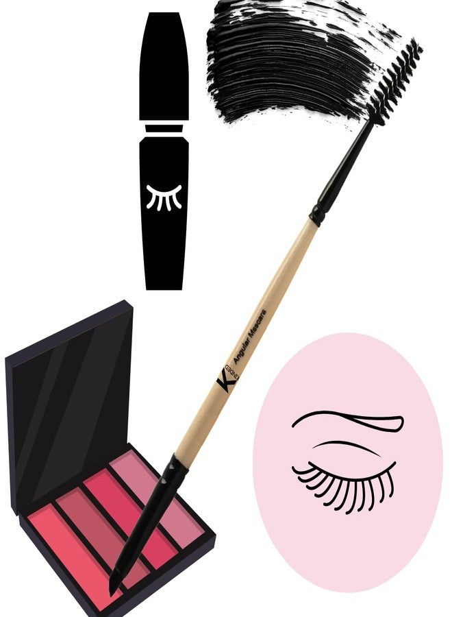 KINDED Mascara Spoolie and Angular Eyebrow Double Sided 2 in 1 Makeup Brush Professional Series for Lashes Curling with Smooth Soft Synthetic Bristles Anti Rust Aluminium Ferrule Wooden Handle Grip - Image 5
