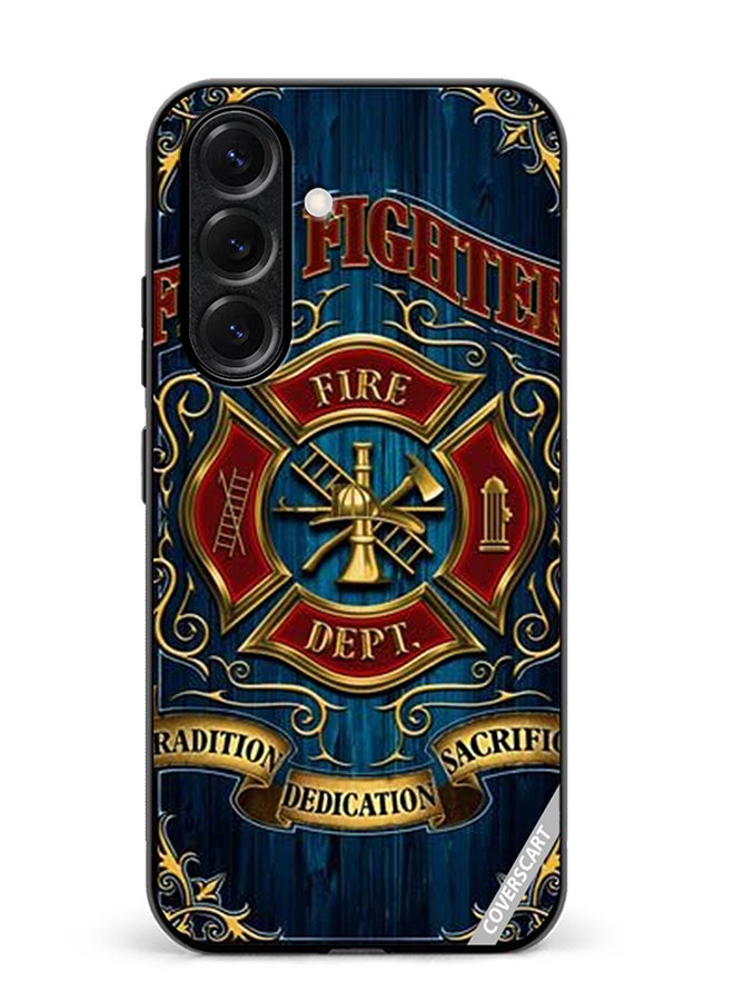 VR CREATIVE Protective Case Cover For Samsung Galaxy S25 Plus Fire Fighter Design Multicolour