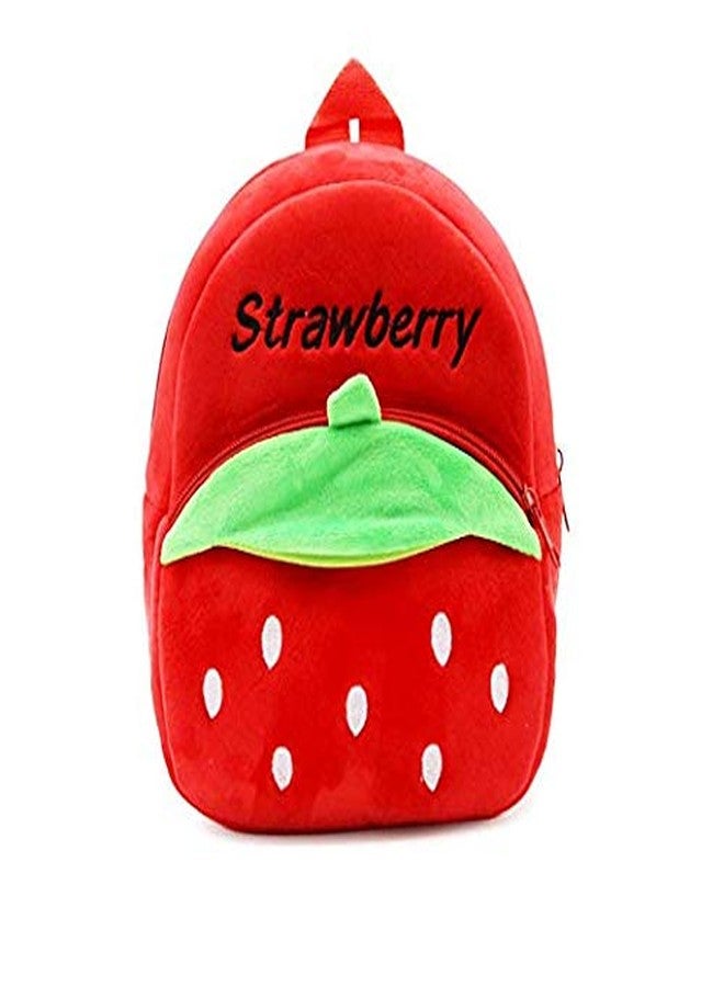 Black Hill Kids Preschool Bag for Boys and Girls, Cute Soft Plush school Animal Cartoon Mini Backpack Little kids bags for 2-5 years Baby/Boys/Girls Nursery, Preschool,Picnic (Stawberry red) - Image 1