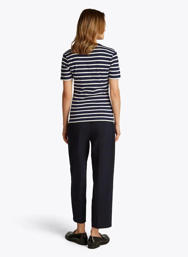 تومي هيلفيغر Striped Crew Neck T-Shirt