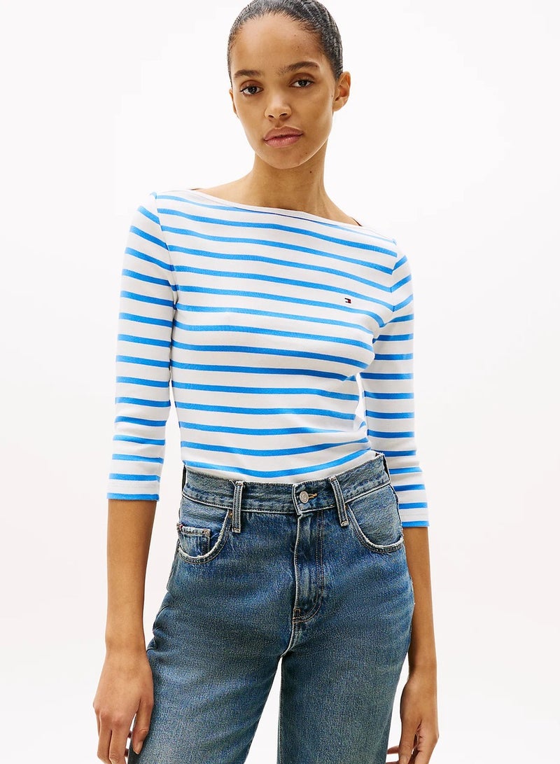 TOMMY HILFIGER Striped Crew Neck T-Shirt - Image 1