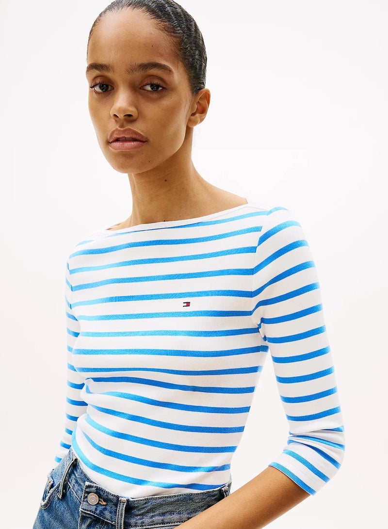 TOMMY HILFIGER Striped Crew Neck T-Shirt - Image 3