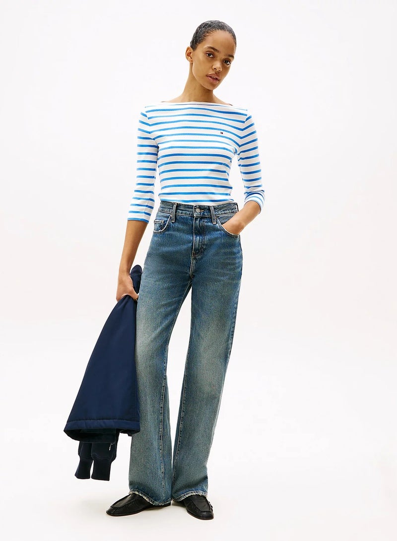 TOMMY HILFIGER Striped Crew Neck T-Shirt - Image 4