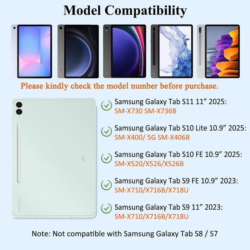 آرترابيت 【عربي إنجليزي】لوحة مفاتيح سحرية لجهاز Samsung Galaxy Tab S10 Lite/S10 FE/S9 FE 10.9" و S11/S9 11"، حافظة لوحة مفاتيح بلوتوث مع حامل عائم مغناطيسي، لوحة لمس متعددة اللمس، إضاءة خلفية بـ 7 أ��وان، أسود - Image 2