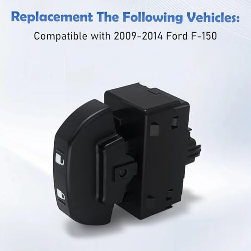 QFISH Front Power Door Lock Switch Compatible with 2009-2014 Ford F-150 Replace 9L3Z-14028-AA SW-7254 Front Door Switch Assembly - Image 3
