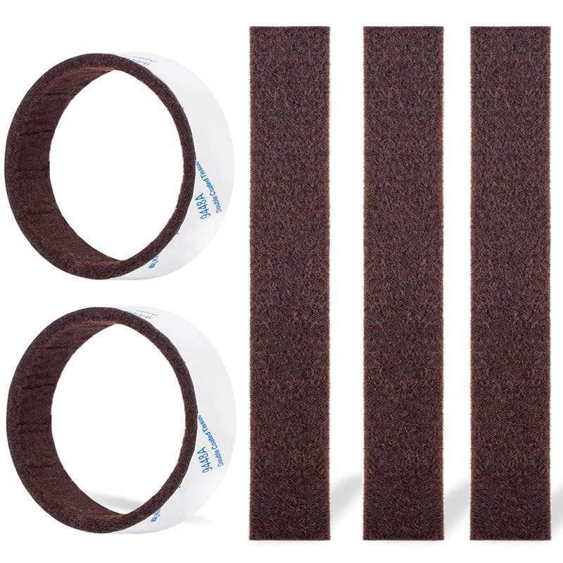 Felt Strips 10Pieces Pack 1x 6 Inches Self Adhesive Brown Furniture Felt Strips Anti Scratch Heavy Duty 5mm Thick Floor Protector for Rocking Chair for Hardwood Floor