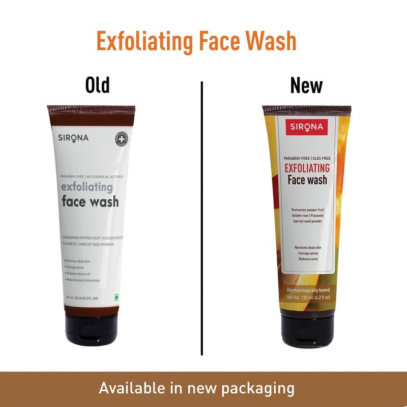 Sirona Exfoliating Natural Face Wash for Men Women 125 ml Pack of 3 - Image 2