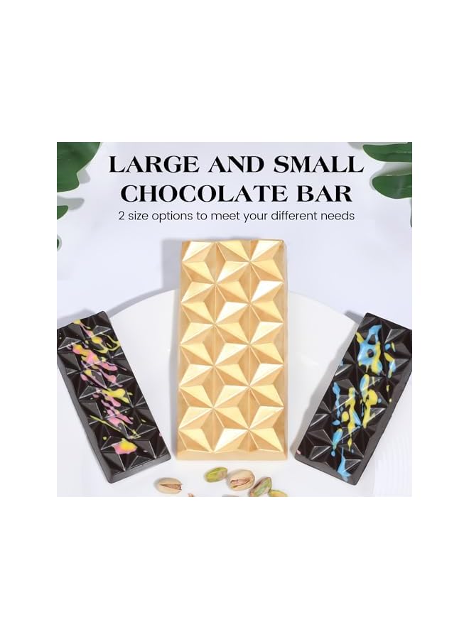 S-TOP 2 Pcs Break Apart Chocolate Molds Silicone Deep, Stuffed Candy Bar Molds Silicone Shapes, Silicone Molds for Wax Melts Large(Pyramid) - Image 2