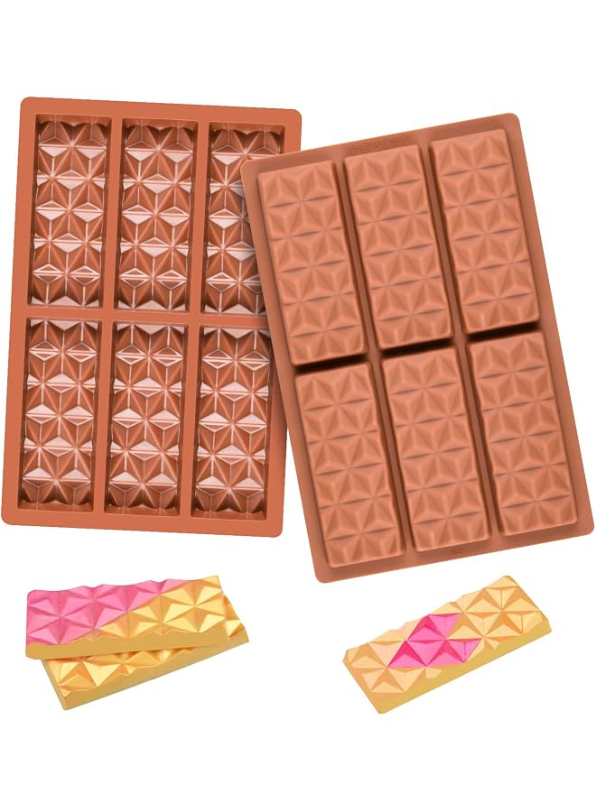S-TOP 2 Pcs Break Apart Chocolate Molds Silicone Deep, Stuffed Candy Bar Molds Silicone Shapes, Silicone Molds for Wax Melts Large(Pyramid) - Image 1