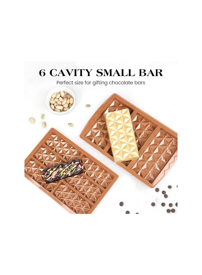 S-TOP 2 Pcs Break Apart Chocolate Molds Silicone Deep, Stuffed Candy Bar Molds Silicone Shapes, Silicone Molds for Wax Melts Large(Pyramid) - Image 3