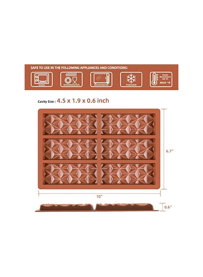 S-TOP 2 Pcs Break Apart Chocolate Molds Silicone Deep, Stuffed Candy Bar Molds Silicone Shapes, Silicone Molds for Wax Melts Large(Pyramid) - Image 4