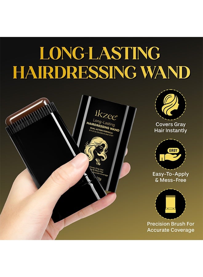 IKZEE Long - Lasting Hairdressing Wand, Disposable Hair Color Stick Advanced Non Irritating and Smudge Proof Formula Quick Root and Sideburn Touch Up Hair Color Stick 01# Black 20g - Image 3