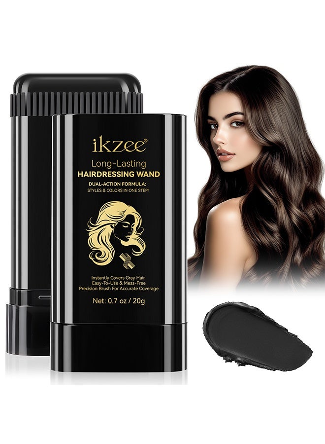 IKZEE Long - Lasting Hairdressing Wand, Disposable Hair Color Stick Advanced Non Irritating and Smudge Proof Formula Quick Root and Sideburn Touch Up Hair Color Stick 01# Black 20g - Image 1