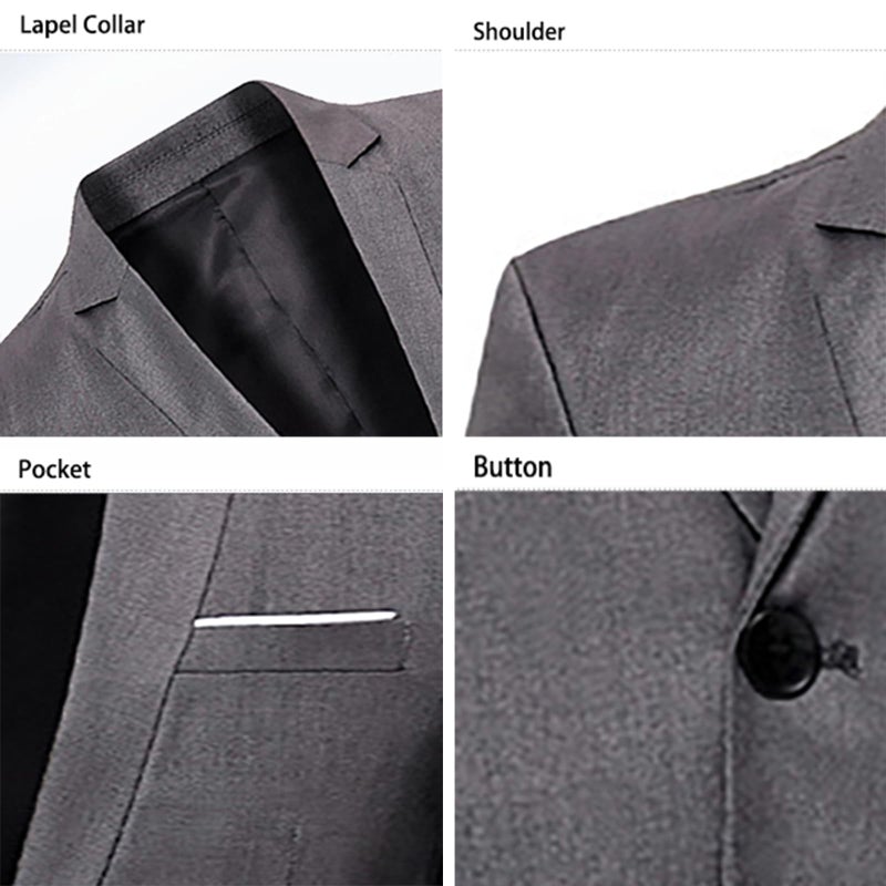 Mylldey Men's Blazers Slim Fit Business Casual Suit Men Sport Coat One Button Travel Blazer Lightweight Suit Jacket(Grey-L) - Image 4