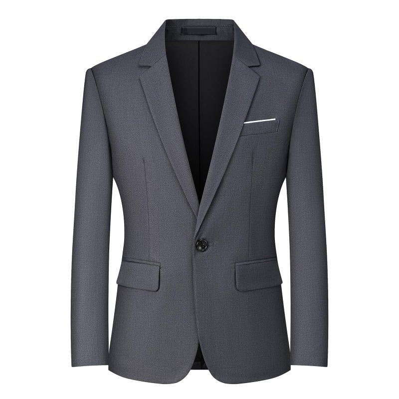 Mylldey Men's Blazers Slim Fit Business Casual Suit Men Sport Coat One Button Travel Blazer Lightweight Suit Jacket(Grey-L) - Image 1