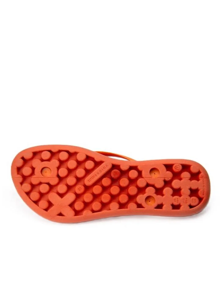 Voices Boat Women'S Flip Flops With Matching Brand Design Strap - Orange