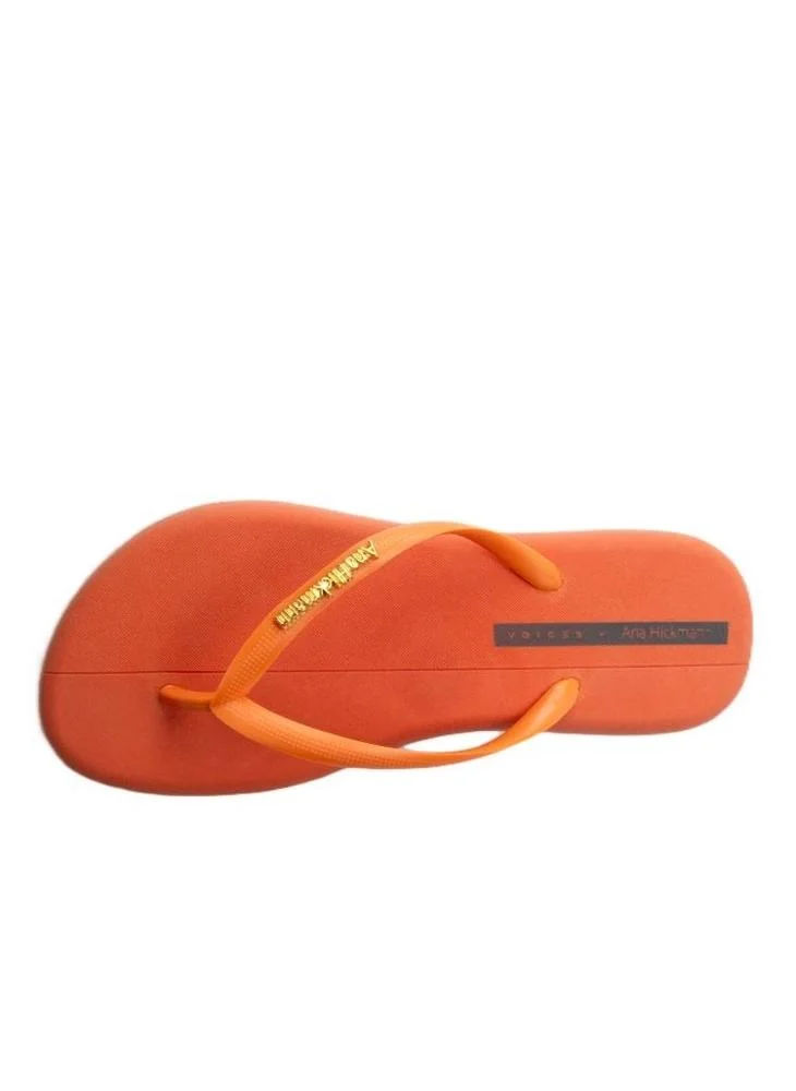 Voices Boat Women'S Flip Flops With Matching Brand Design Strap - Orange