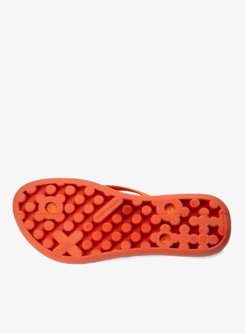 Voices Orange-Orange-Gold Boat Women'S Flip Flops With Matching Brand Design Strap - Orange for Women | Best Price UAE