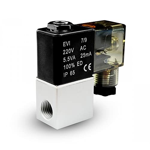 HOSEMART 2/2 Way 1/4" Inch Direct Acting Control Element Solenoid Valve (Coil 220V AC) - Image 1