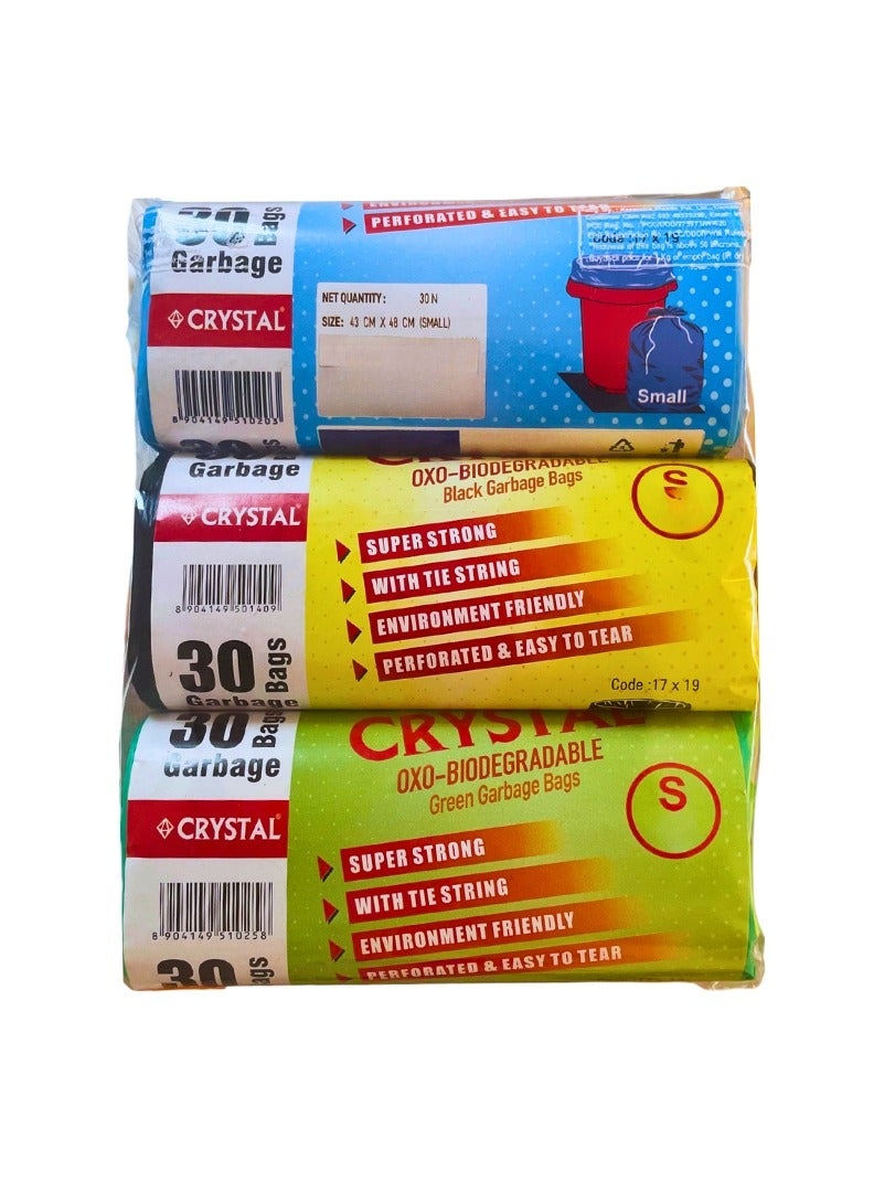 Oxo-Biodegradable Trash Bags, 43x48 cms, Small size, Pack of 3x30 pieces - Image 2