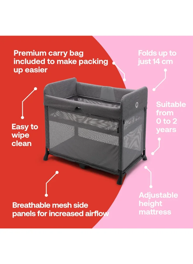 بوجابو Stardustall - In - One, Quick To Assemble, Pop - Up Travel Cot And Playpen For Babies And Toddlers With Mattress And Zip - In Bassinet - Grey Melange