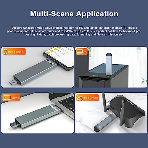 MAIWO M.2 إنكليوجر لـ NVMe و SATA SSD، إنكليوجر USB A إلى USB C لـ M أو B+M كي سائزات في 2230/2242/2260/2280، أقصى سرعة 10Gbps، دعم توسيع تخزين 4TB، علبة من سبائك الألمنيوم - Image 5