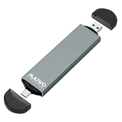 MAIWO M.2 إنكليوجر لـ NVMe و SATA SSD، إنكليوجر USB A إلى USB C لـ M أو B+M كي سائزات في 2230/2242/2260/2280، أقصى سرعة 10Gbps، دعم توسيع تخزين 4TB، علبة من سبائك الألمنيوم - Image 1