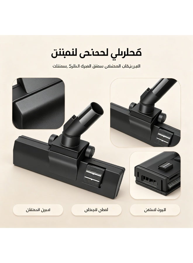 رأس فرشاة مكنسة قابل للدوران، فوهة مزدوجة الاستخدام للأرضيات والسجاد - Image 3