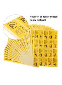 Y&D Anti-Static Label, 450pcs Electrostatic Warning Sticker Attention Sensitive Devices Fluorescent Static Caution Stickers Label Anti ESD 60x30MM  - Image 2