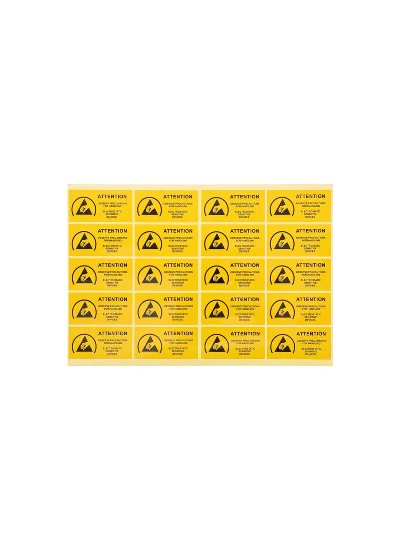 Y&D Anti-Static Label, 450pcs Electrostatic Warning Sticker Attention Sensitive Devices Fluorescent Static Caution Stickers Label Anti ESD 60x30MM  - Image 1