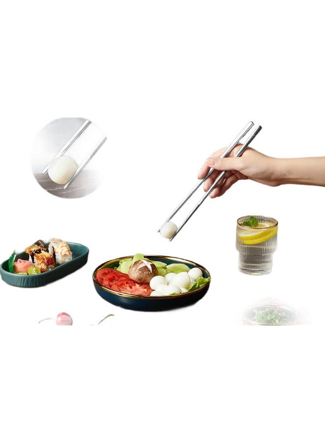 COOKER KING Chuidahuang 304 Stainless Steel Chopsticks, Household Non-Slip Square Chopsticks, Hollow Anti-Scalding Hotel Extended 10 Pairs Set - Image 1