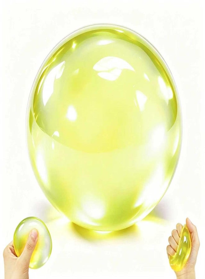 Icome Coconut Oil Squishy Stress Ball - Squeeze, Mold & Hold Any Shape. Soft Elastic Fidget Toy for Adults & Kids. Ideal for Anxiety Relief, Office Desk Calming, Birthday （Neon Yellow） - Image 1