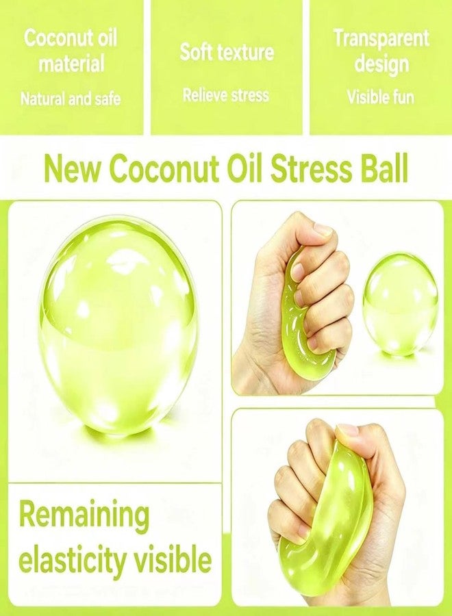 Icome Coconut Oil Squishy Stress Ball - Squeeze, Mold & Hold Any Shape. Soft Elastic Fidget Toy for Adults & Kids. Ideal for Anxiety Relief, Office Desk Calming, Birthday （Neon Yellow） - Image 5