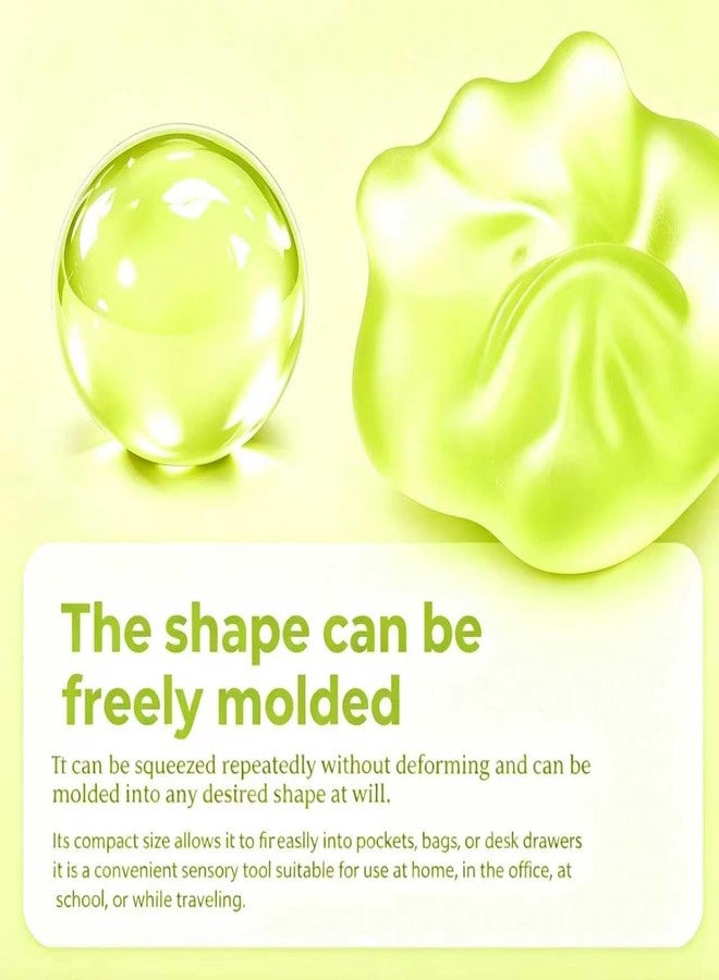 Icome Coconut Oil Squishy Stress Ball - Squeeze, Mold & Hold Any Shape. Soft Elastic Fidget Toy for Adults & Kids. Ideal for Anxiety Relief, Office Desk Calming, Birthday （Neon Yellow） - Image 4