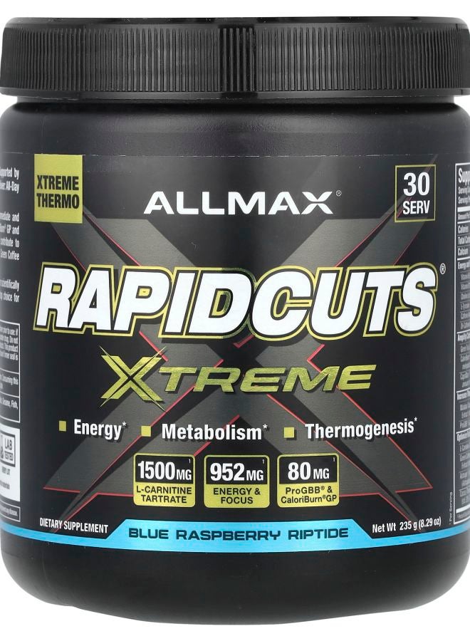 Allmax Rapidcuts® Xtreme Blue Raspberry Riptide 8.29 oz (235 g) - Image 1